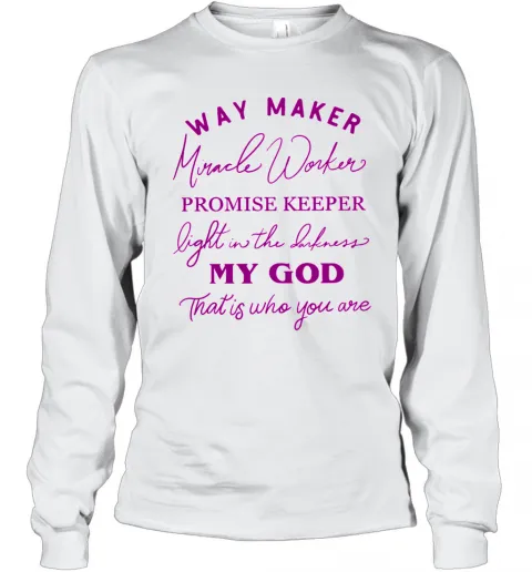 Way Maker Miracle Worker Promise Keeper T-Shirt Classic Mens T-shirt - Image 4