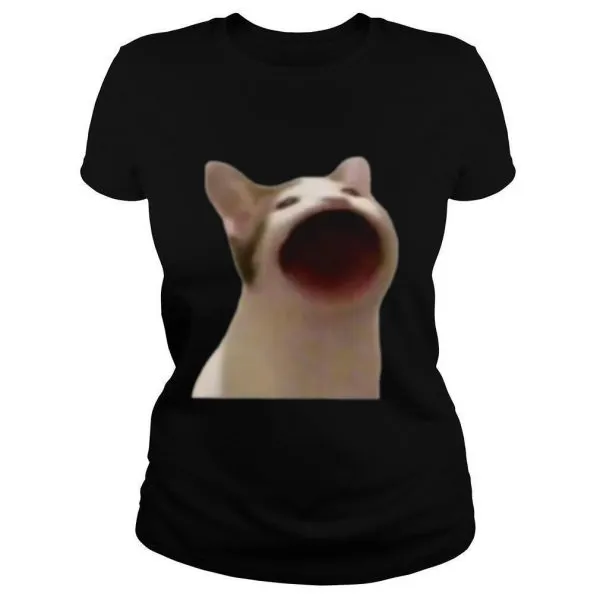 Wide Mouth Cat Meme Popping Cat Meme Singing Cat Meme shirt - Image 2