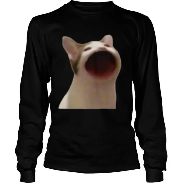 Wide Mouth Cat Meme Popping Cat Meme Singing Cat Meme shirt - Image 3