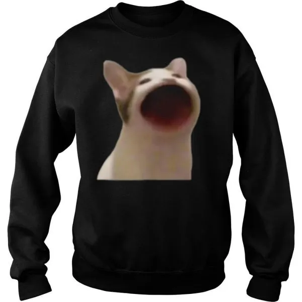 Wide Mouth Cat Meme Popping Cat Meme Singing Cat Meme shirt - Image 4