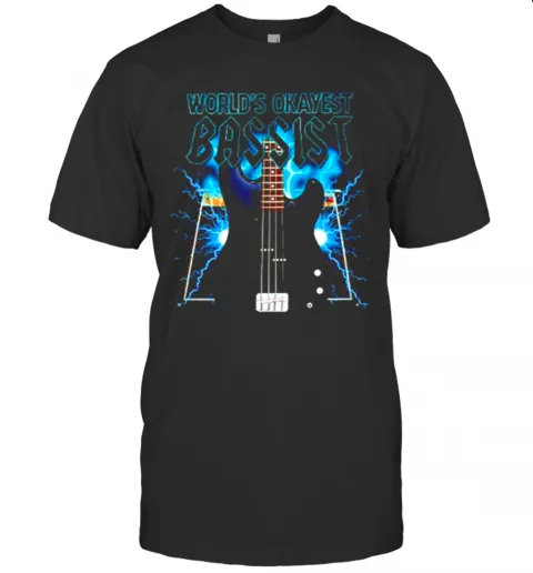 Worlds Okayest Bassist Guitar T-Shirt Classic Mens T-shirt