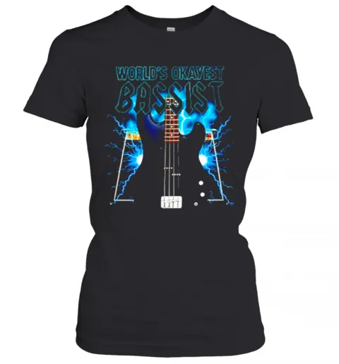 Worlds Okayest Bassist Guitar T-Shirt Classic Mens T-shirt - Image 3