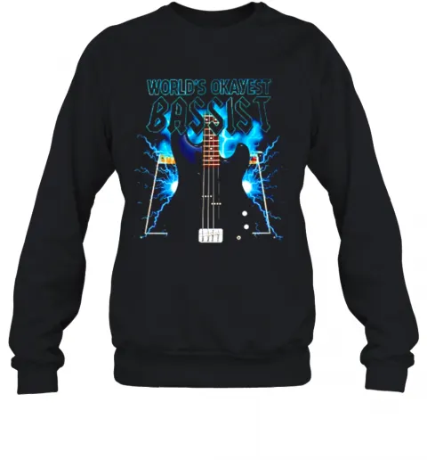 Worlds Okayest Bassist Guitar T-Shirt Classic Mens T-shirt - Image 5