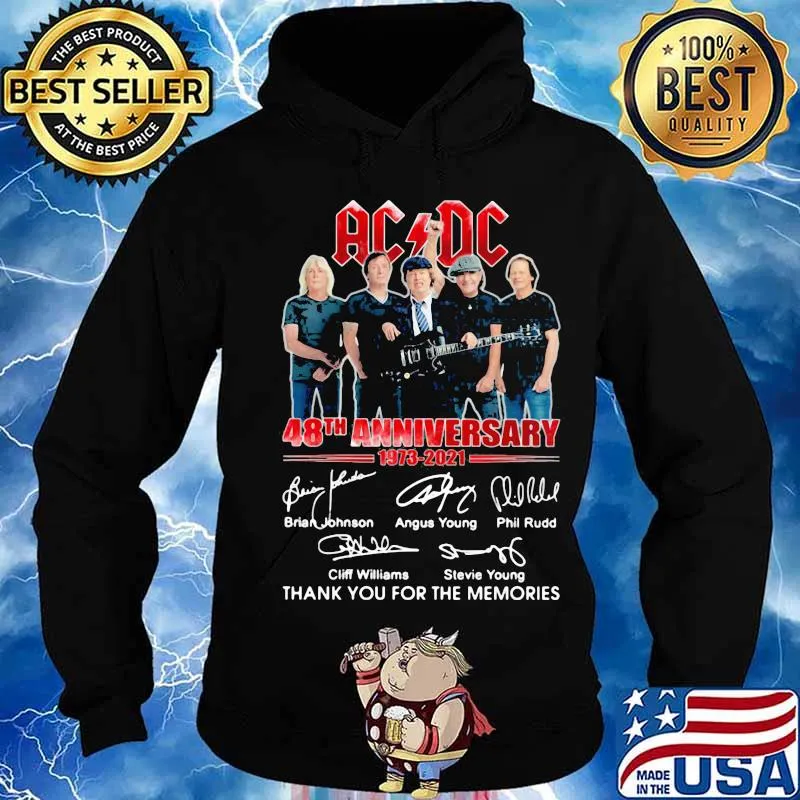 Ac Dc Band Music 48th 1973 2021 Anniversary Thank You For The Memories Signuature Shirt Hoodie
