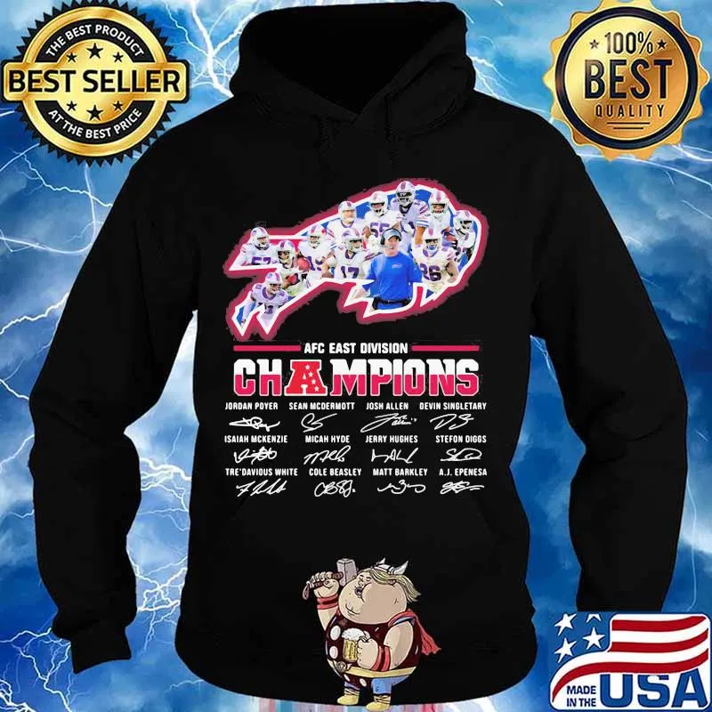 Afc East Division Champins Signature Football Buffalo Bill Shirt Hoodie