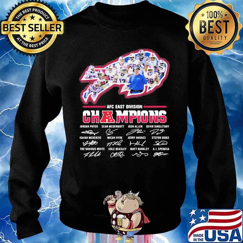 Afc East Division Champins Signature Football Buffalo Bill Shirt Sweater