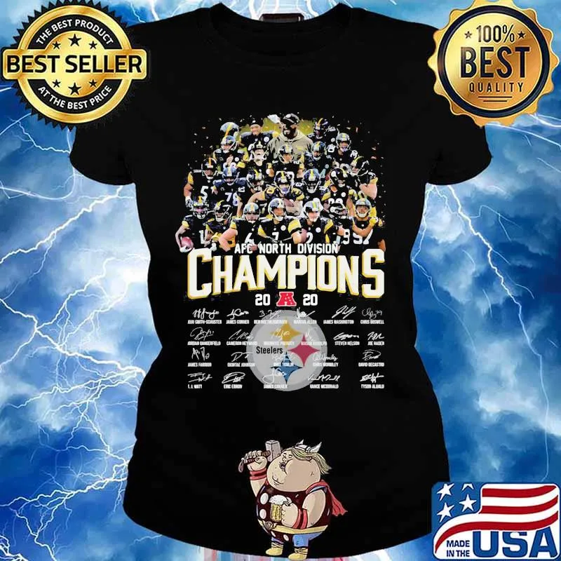 Afc North Division Champion 2020 Signature Player Team Steelers Football Shirt Ladies tee