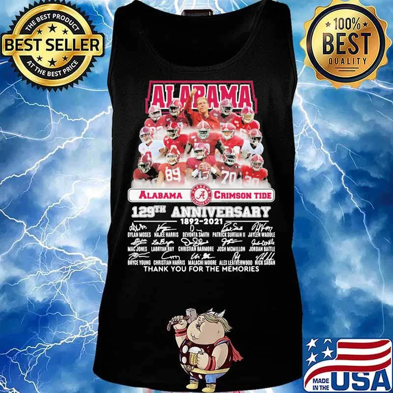 Alabama Crimson Tide 129th Anniversary 1892 2021 Thank You For The Memories Signature Shirt Tank top