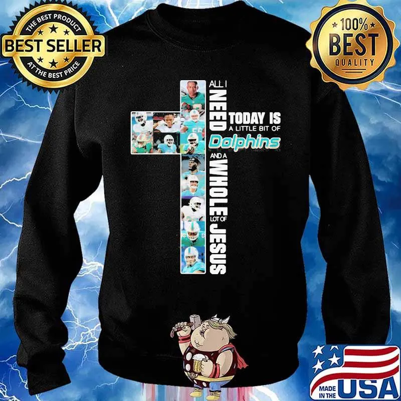 All I Need Today Is A Little Bit Of Dolphins And A Whole Lot Of Jesus God Shirt Sweater