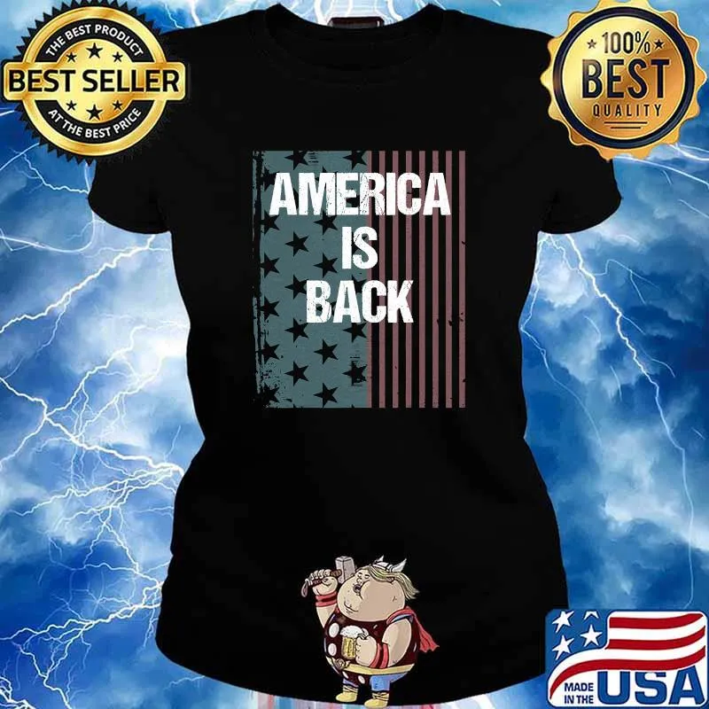 America Is Back Usa Flag Pro Biden Anti Trump Election Shirt Ladies tee