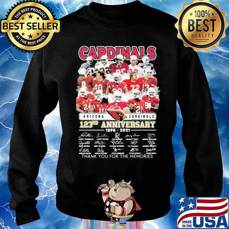 Arizona Cardinals 123rd Anniversary 1898 2021 Thank You For The Memories Signature Shirt Sweater