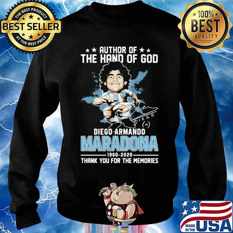Author of the hand of god Diego Armando Maradona 1960-2020 thank you for the memories s Sweater