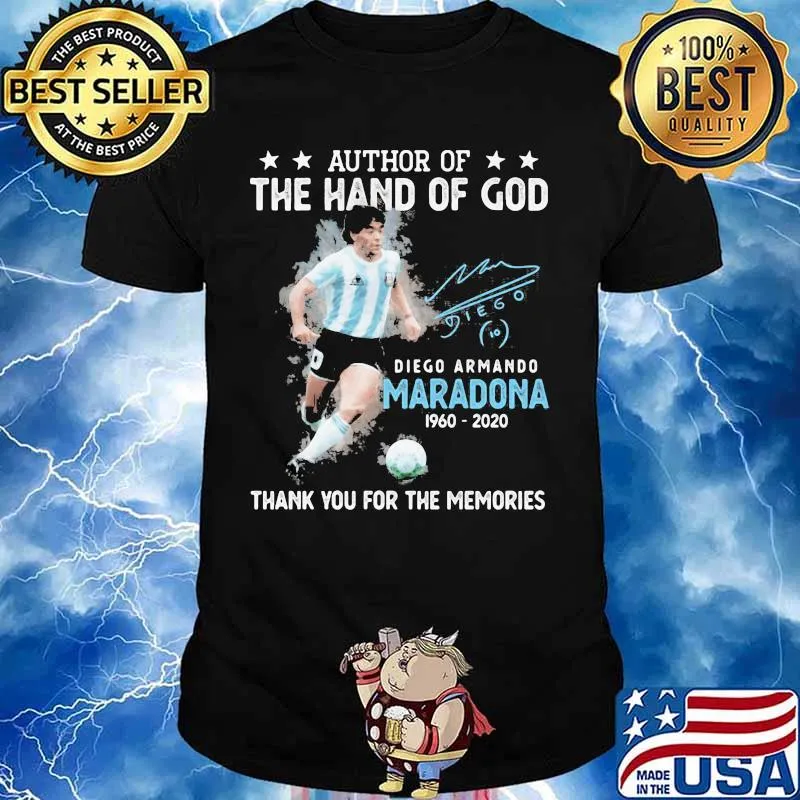 Author Of The Hand Of God Diego Maradona Thank You For The Memories Signuature Shirt