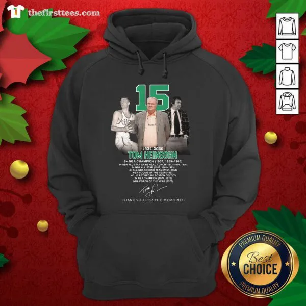Awesome 15 Tom Heinsohn 1934 2020 Thank You For The Memories Signature Shirt - Image 5