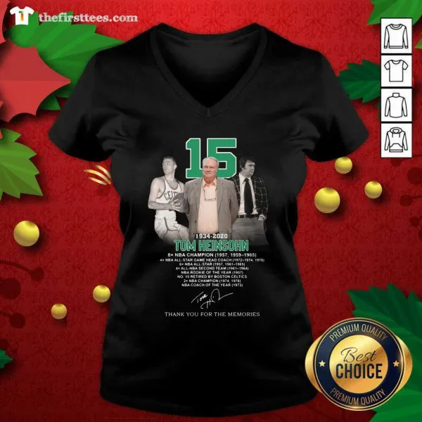 Awesome 15 Tom Heinsohn 1934 2020 Thank You For The Memories Signature Shirt - Image 3