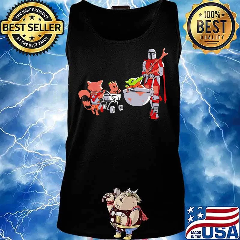 Baby Yoda The Mandalorian Star Wars Groot Avengers Shirt Tank top