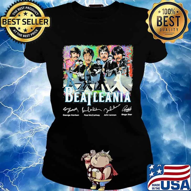 Beatleania Band Music Guitar Signuature Shirt Ladies tee