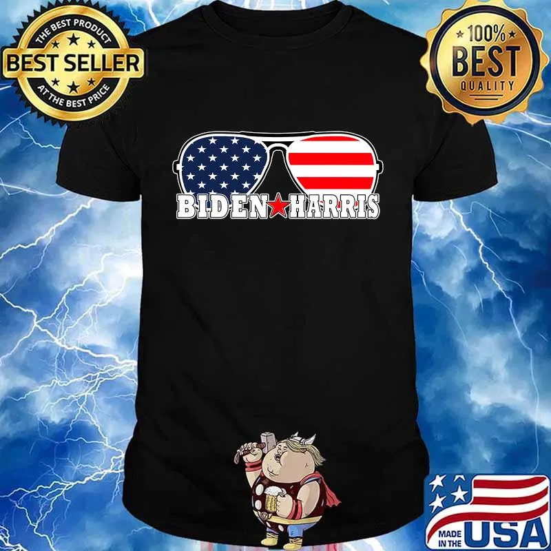 Biden Harris Aviator Sunglasses American Flag Star Graphic Shirt
