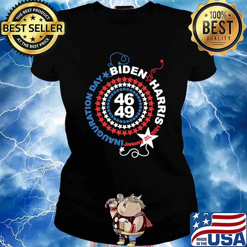 Biden Harris Inauguration Day 2021 Faith Restored Red White And Blue Stars Circle Shirt Ladies tee
