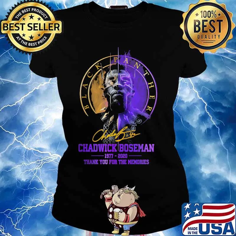 Black Panther Chadwick Boseman 1977 2020 Thank You For The Memories Signature Shirt Ladies tee