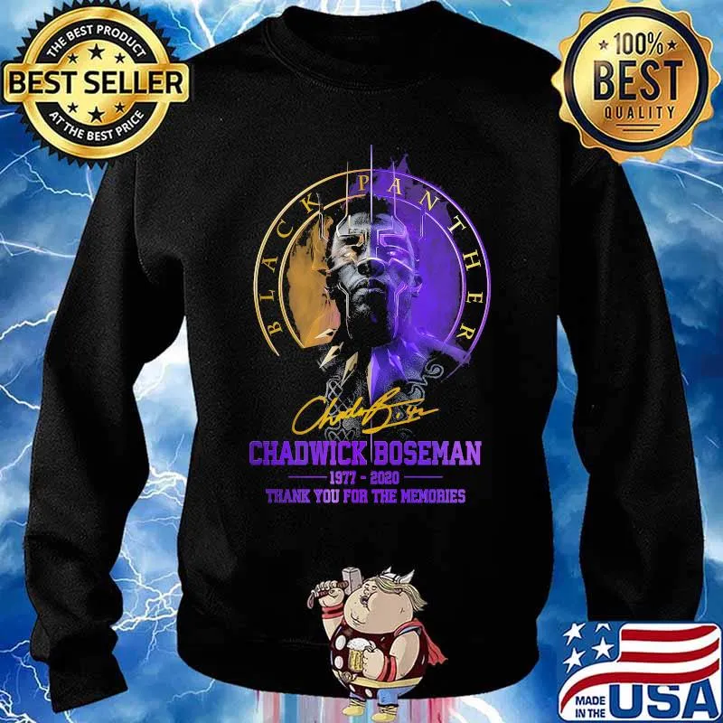 Black Panther Chadwick Boseman 1977 2020 Thank You For The Memories Signature Shirt Sweater
