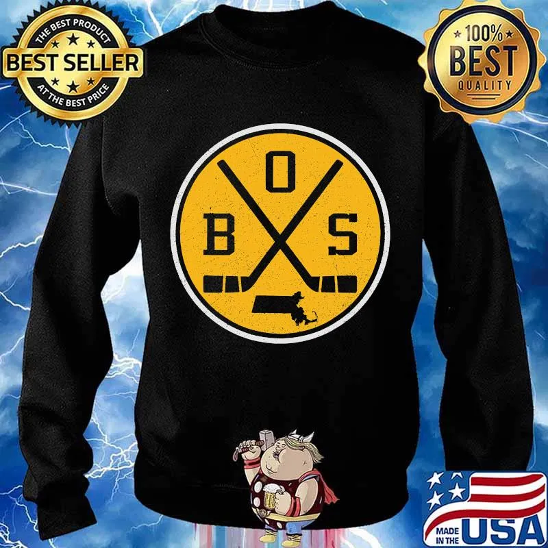 BOS Retro Boston Ice Hockey Vintage Shirt Sweater