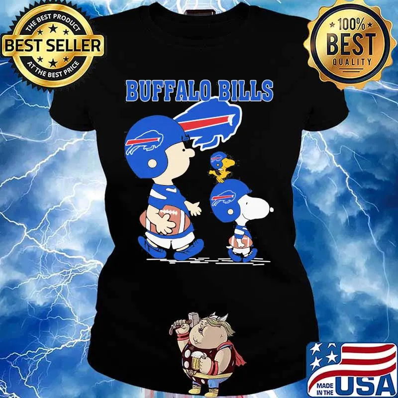 Buffalo Bills Snoopy Woodstock Football Shirt Ladies tee