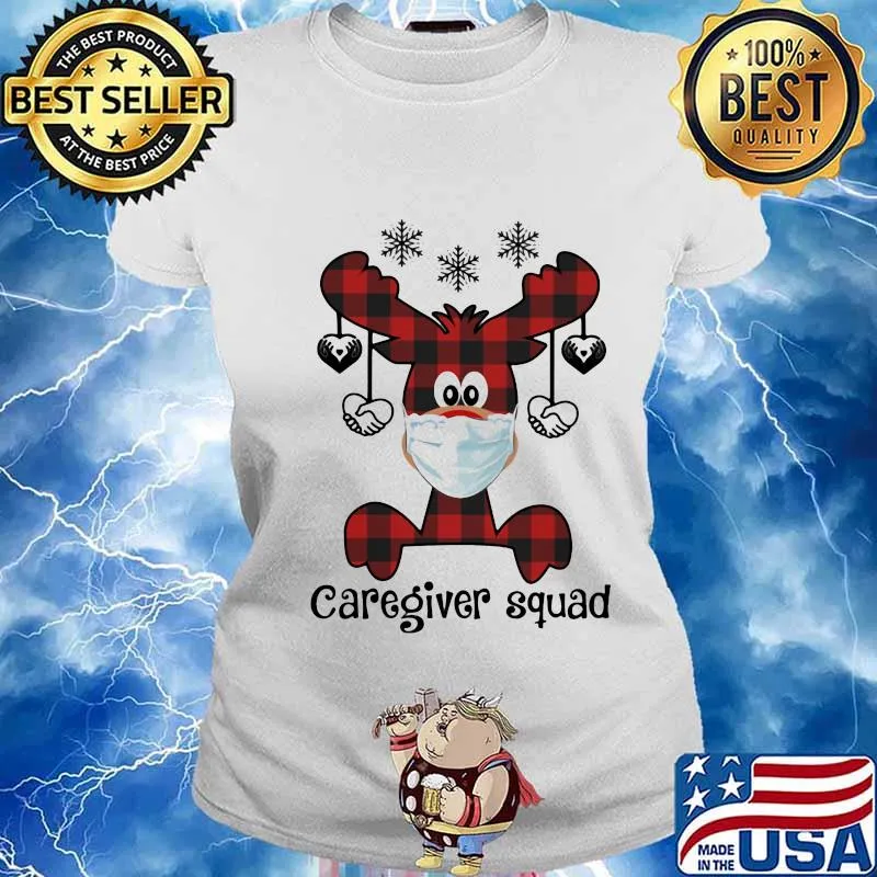 Caregiver squad mask Christmas s Ladies tee