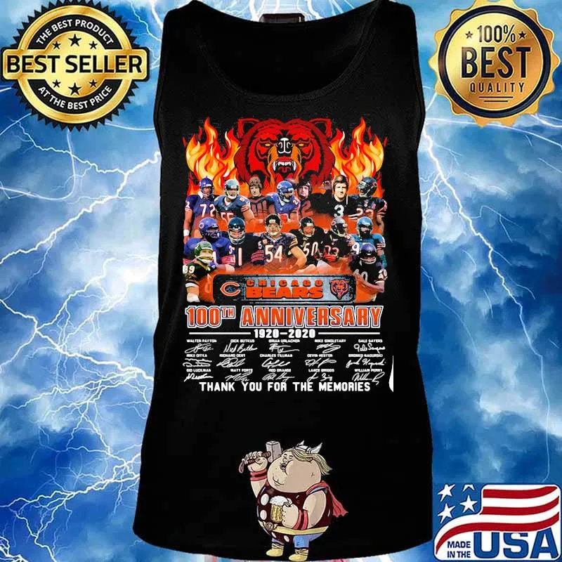 Chicago Bears 100th Anniversary 1920 2020 Thank You For The Memories Signature Shirt Tank top