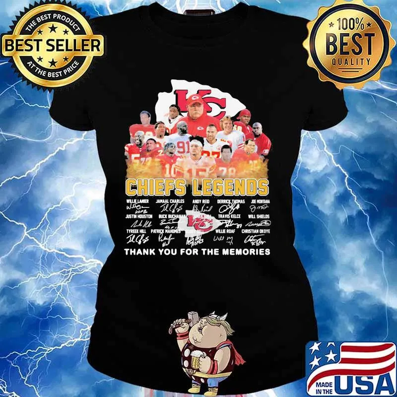 Chiefs Legends Football Team Thank You For The Memories Signature Shirt Ladies tee