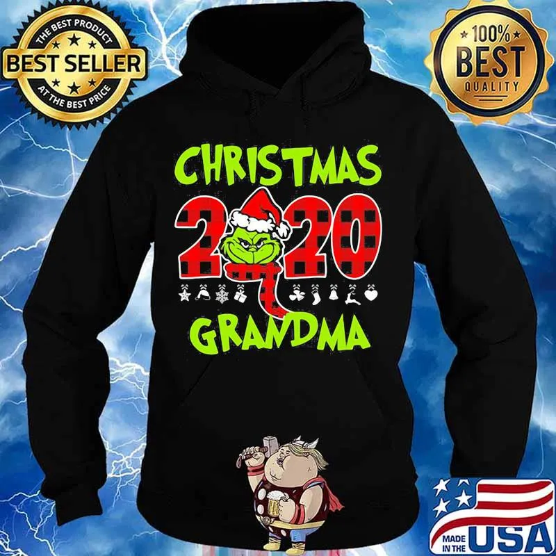 Christmas 2020 Grandma Grinch Hat Santa Claus Merry Xmas Shirt Hoodie