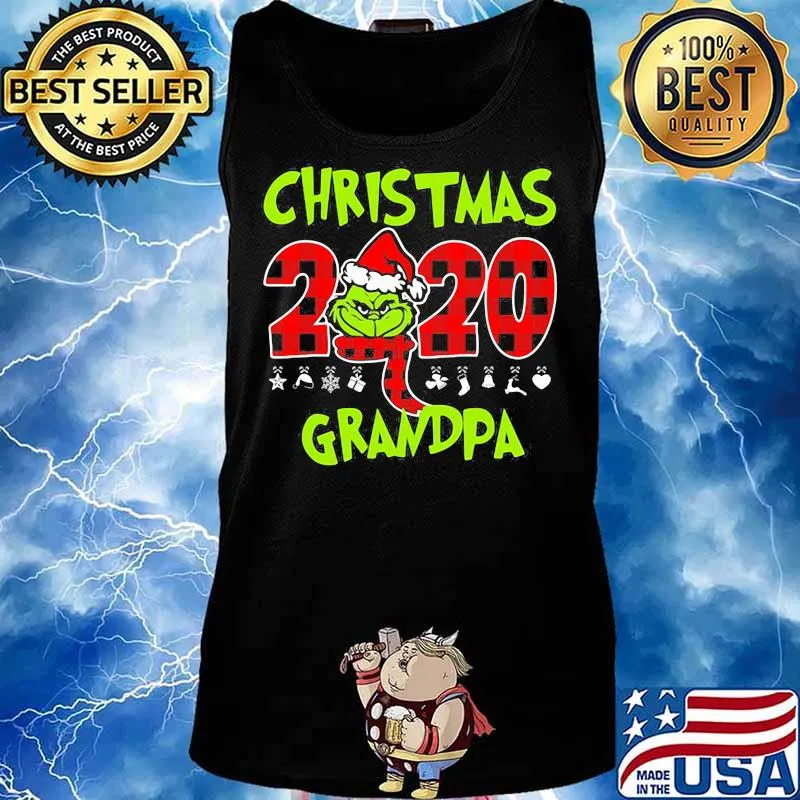 Christmas 2020 Grandpa Grinch Hat Santa Claus Merry Xmas Shirt Tank top