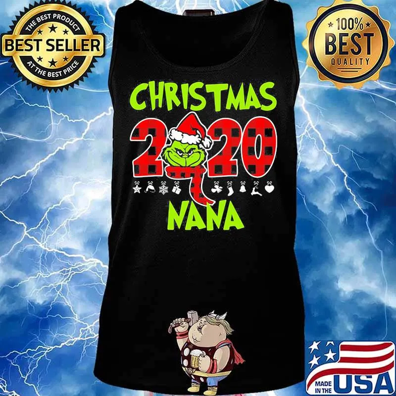 Christmas 2020 Nana Grinch Hat Santa Claus Merry Xmas Shirt Tank top