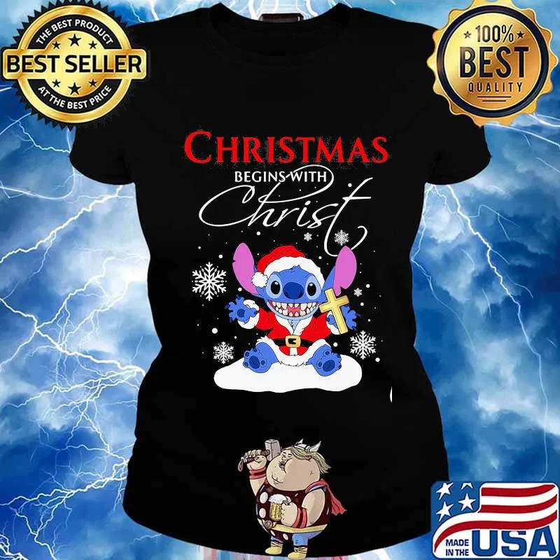 Christmas Begins With Christ Cross Fondos De Pantalla De Navidad Del Stich Shirt Ladies tee