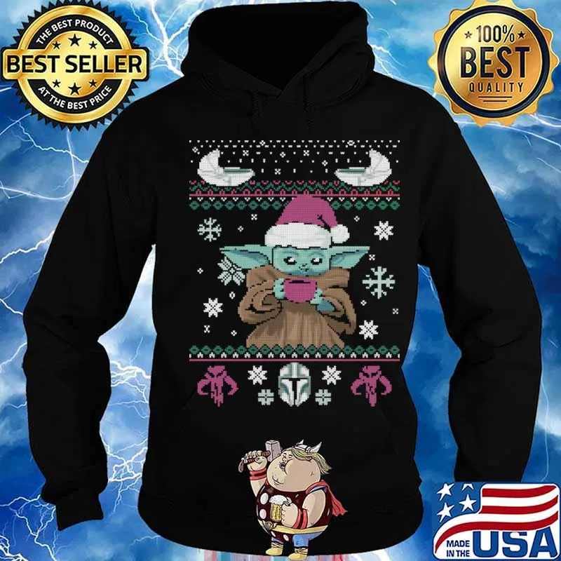 Christmas Coffee yoda baby wear hat santa Shirt Hoodie