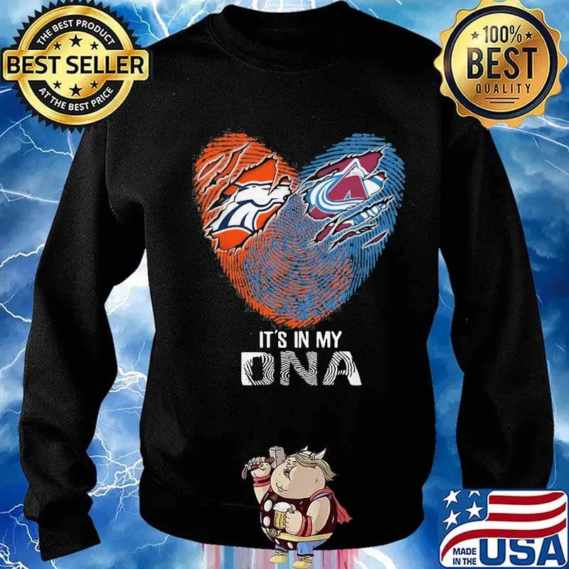 Colorado Avalanche And Denver Broncos It's In My Dna Nfl Football Heart Shirt Sweater