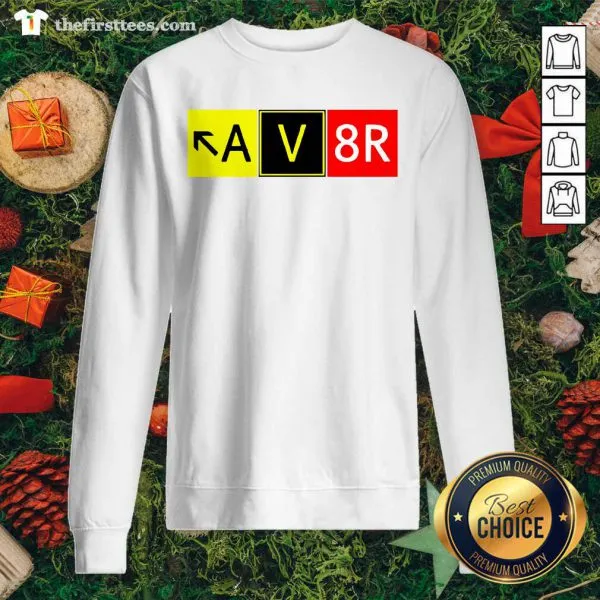 Colorful Aviation Pilot AV8R Taxiway Sign Graphic Shirt - Image 2