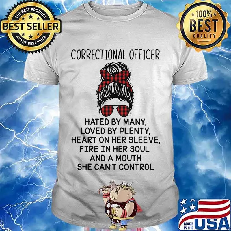 Correctional Officer Hated By Many Loved By Plenty Geart On Her Sleeve She Can’t Control Ladies Ribbon Red Plaid Shirt