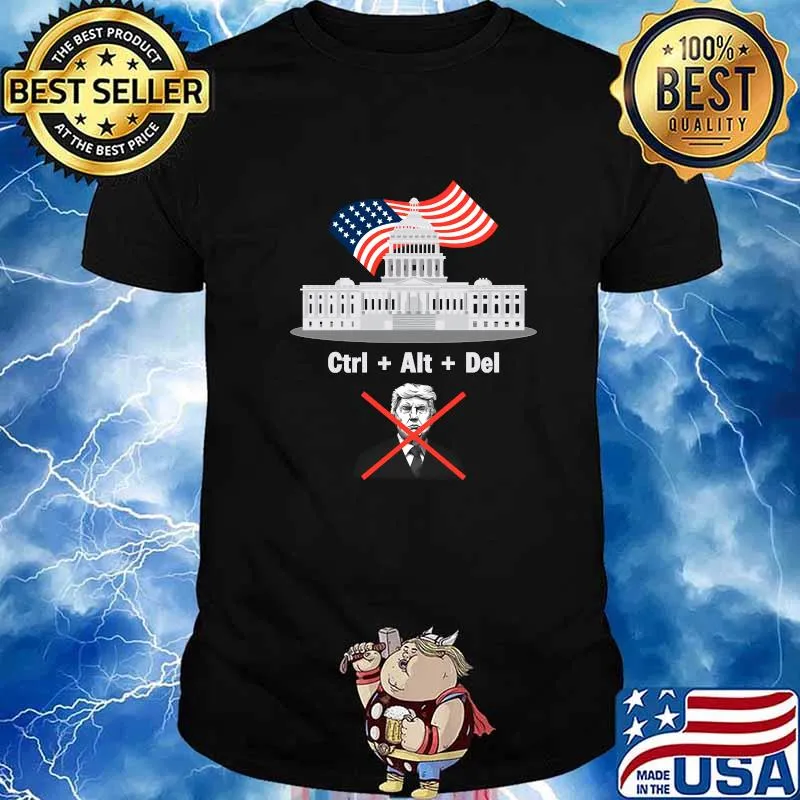 Ctrl Alt Del Byedon Trump Loser Get Out Of The House Deleted American Flag Shirt