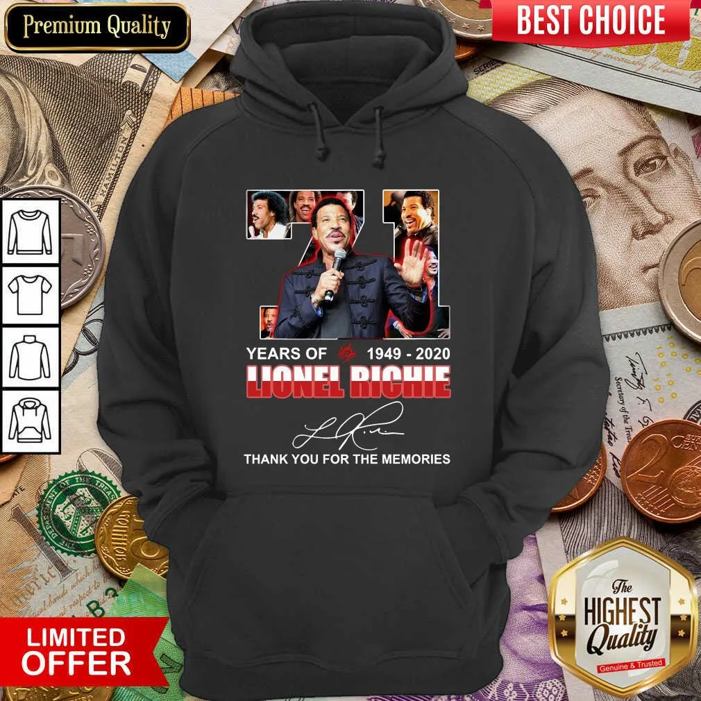 Cute 71 Year Of 1949 2020 Lionel Richie Signature Thank You For The Memories Shirt - Image 5
