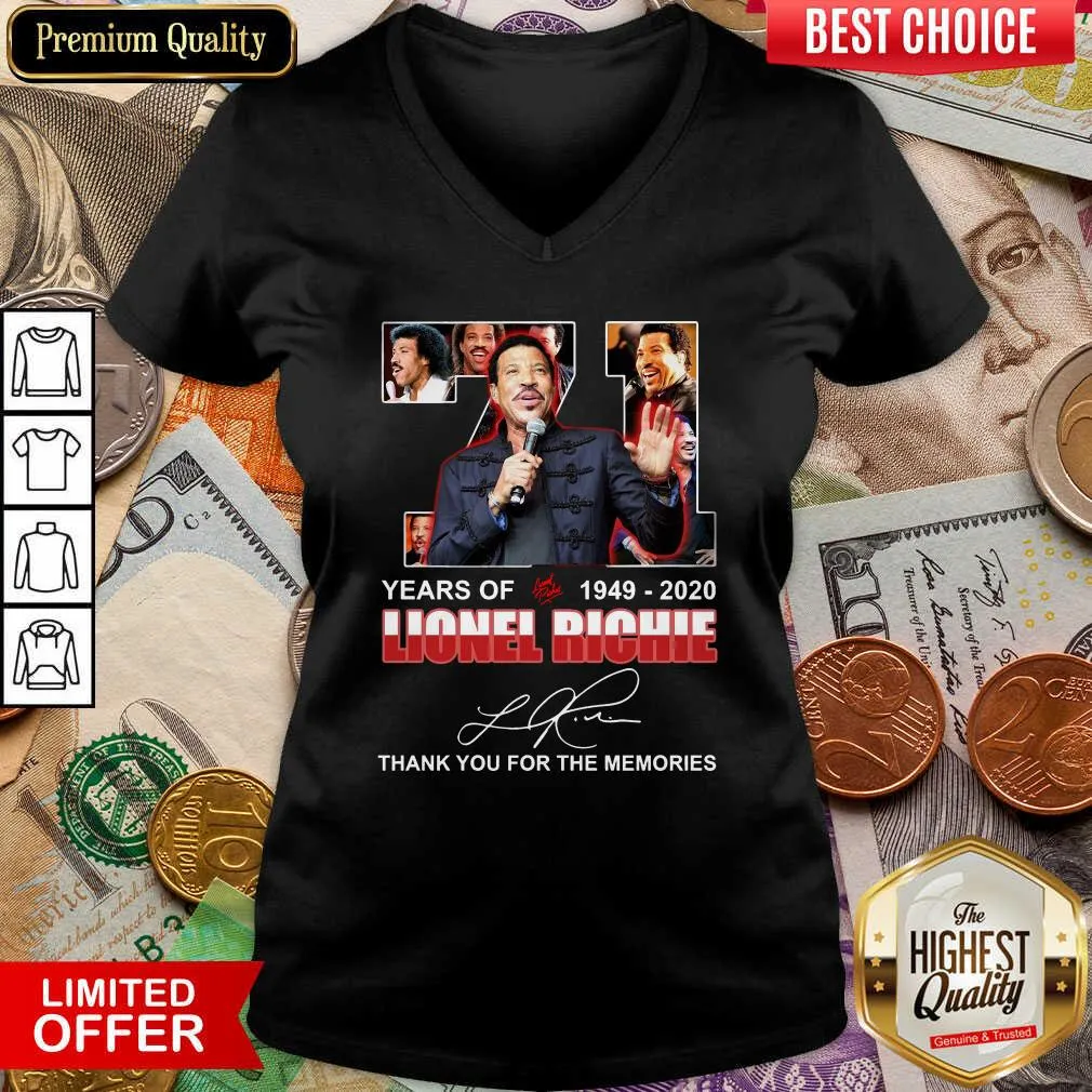 Cute 71 Year Of 1949 2020 Lionel Richie Signature Thank You For The Memories Shirt - Image 3
