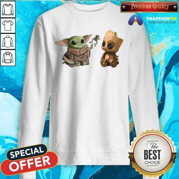 Cute Baby Yoda And Baby Groot Frog Shirt - Image 4