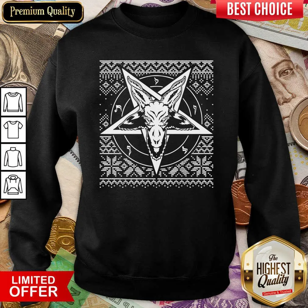 Cute Baphomet Christmas Ugly Christmas Shirt - Image 3