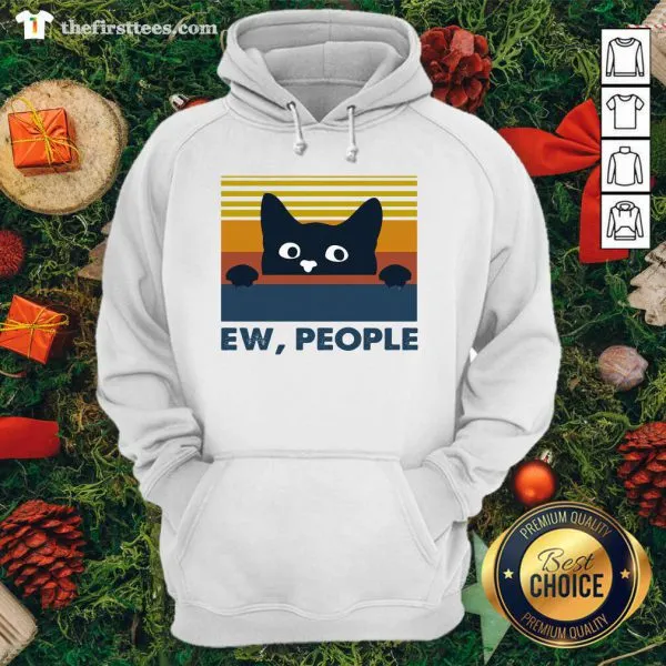 Cute Black Cat Ew People Vintage Retro Shirt - Image 5