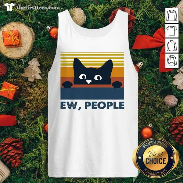 Cute Black Cat Ew People Vintage Retro Shirt - Image 4