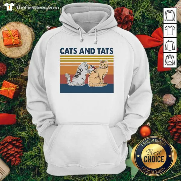 Cute Cats And Tats Tattoo Vintage Retro Shirt - Image 5