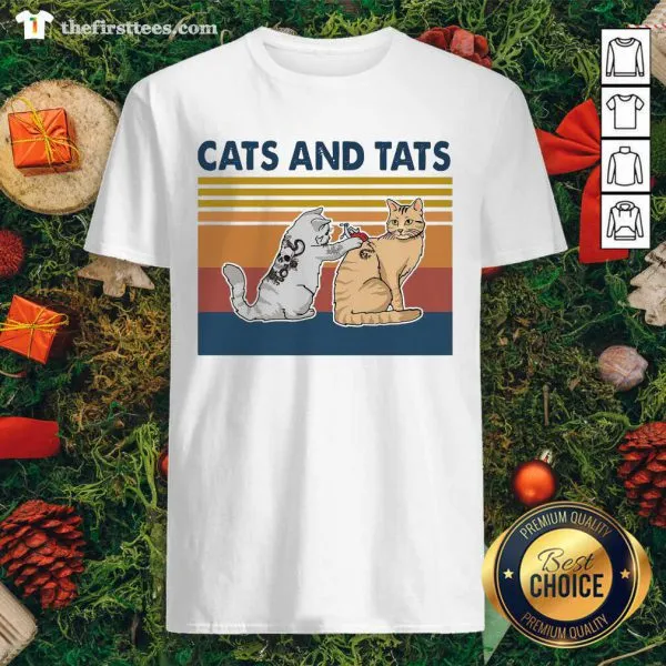 Cute Cats And Tats Tattoo Vintage Retro Shirt