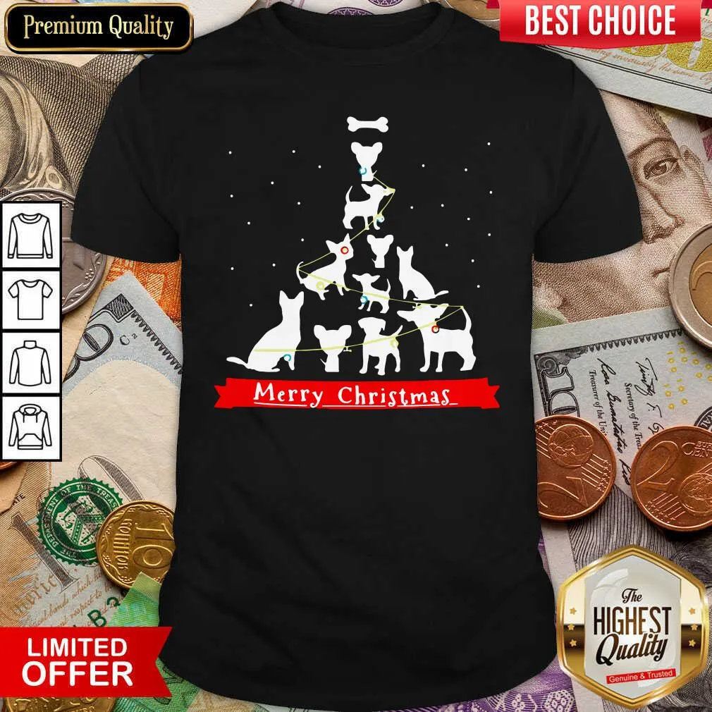 Cute Chihuahua Merry Christmas Tree Shirt