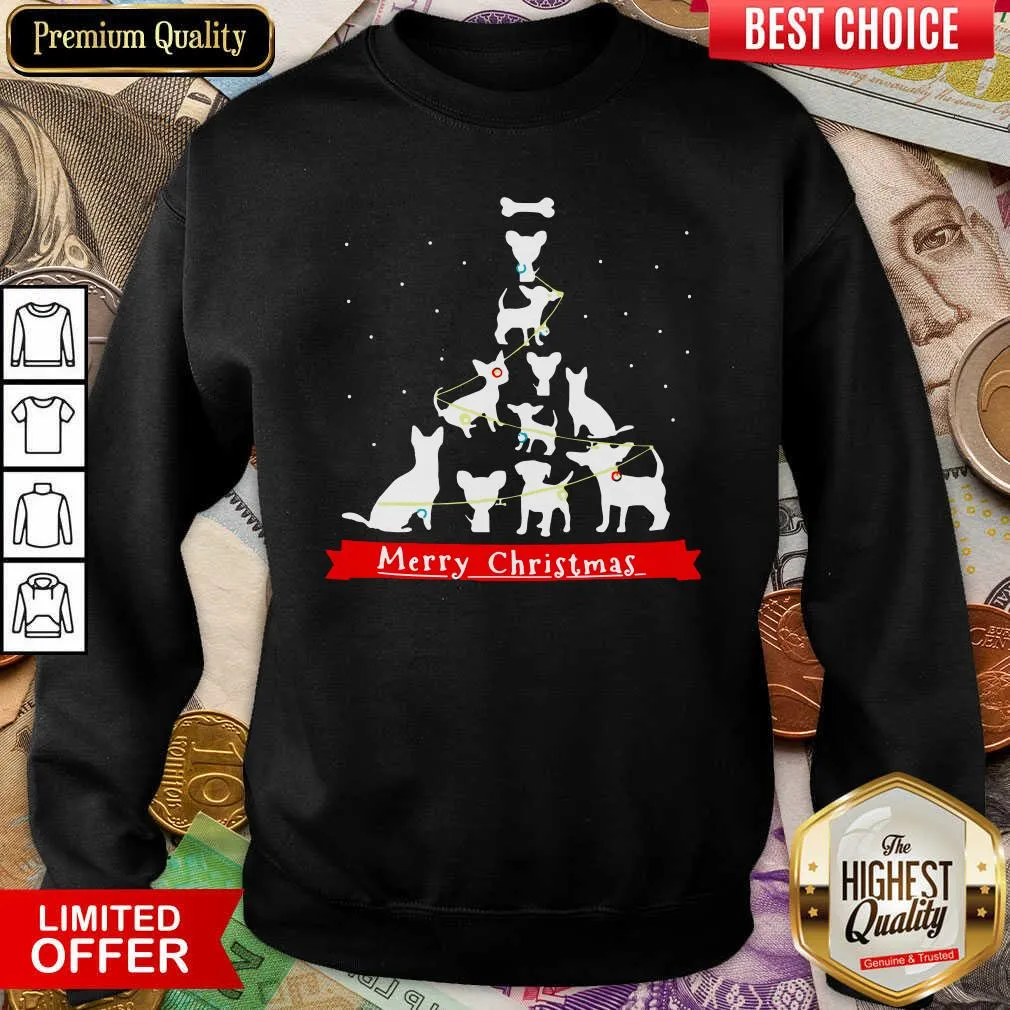 Cute Chihuahua Merry Christmas Tree Shirt - Image 3