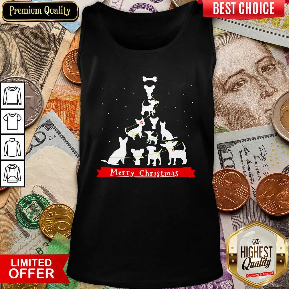 Cute Chihuahua Merry Christmas Tree Shirt - Image 2